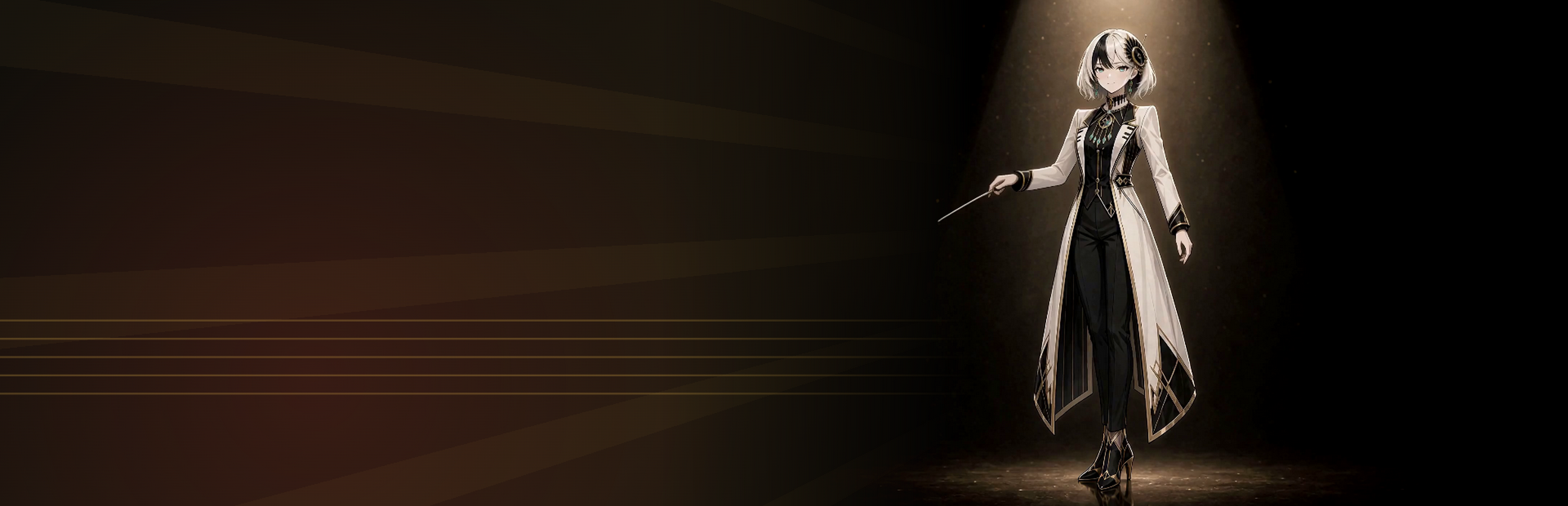 Eidolophone's conductor on a warmly lit stage